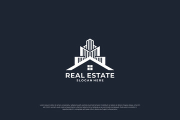 Naklejka premium real estate logo, apartment logo design.