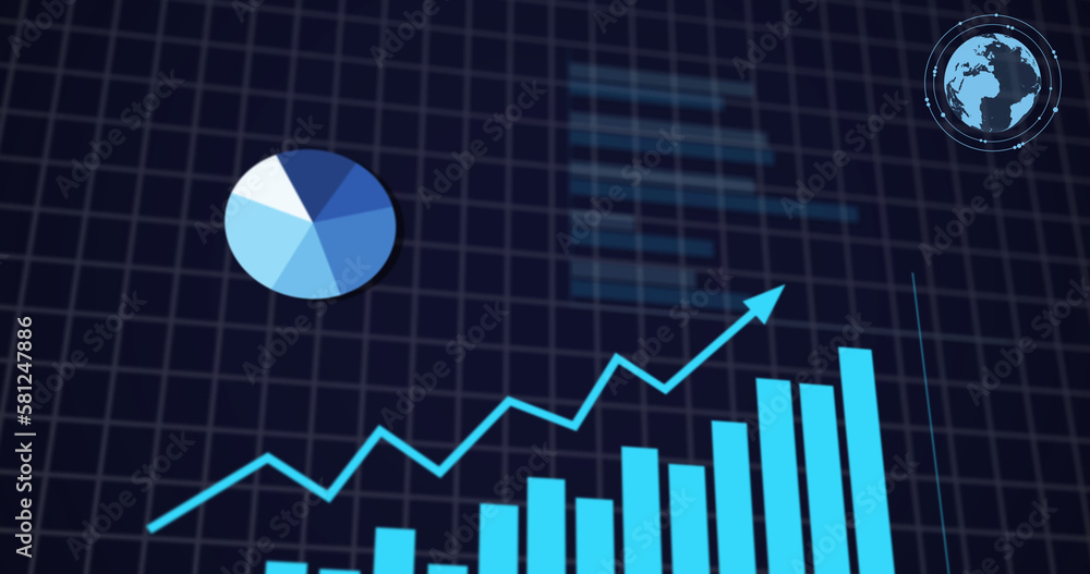 Aufkleber image of graphs, statistics and financial data processing