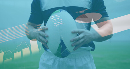 Image of statistics over rugby player