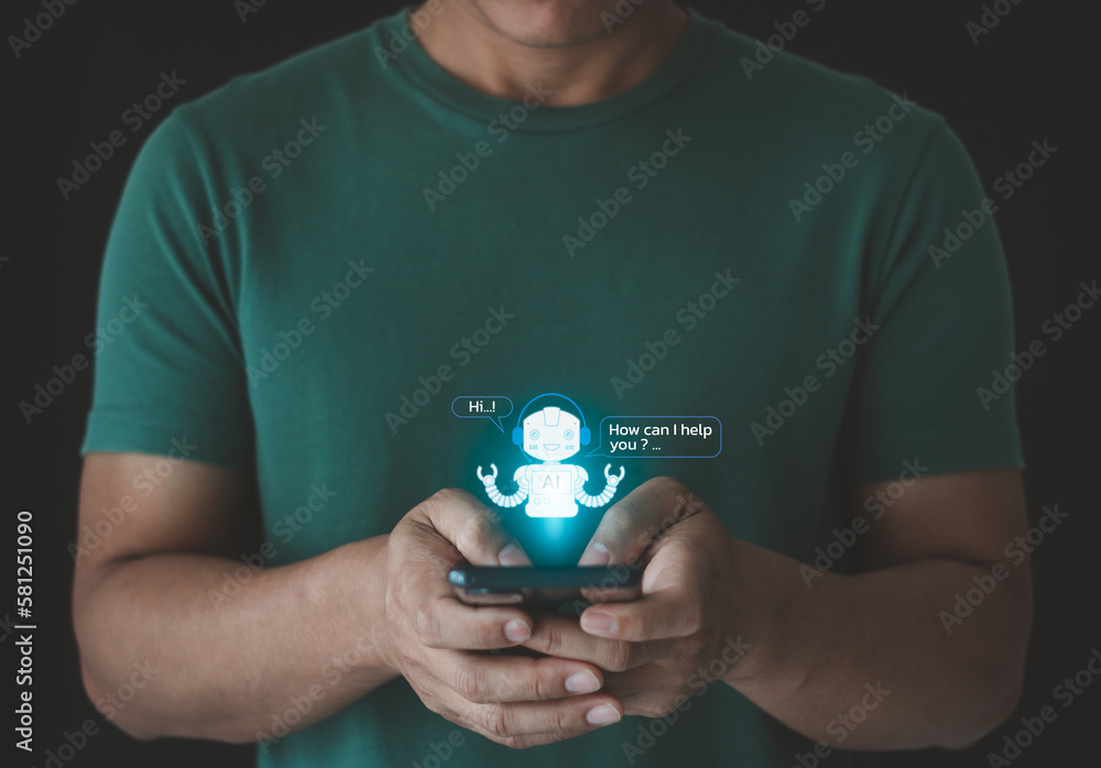 Poster chatgpt, chatbot conversation ai artificial intelligence technology online customer service. digital