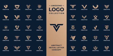 unique initial letter V logo design collection.