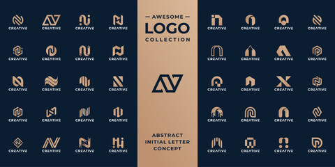 Mega collection initial  N logo design idea.