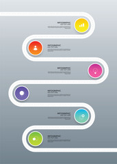 Modern infographic business template and data visualization with 6 options