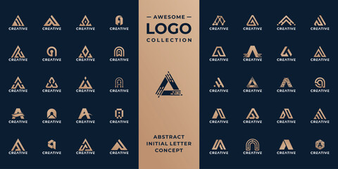Mega collection initial letter A logo design idea.