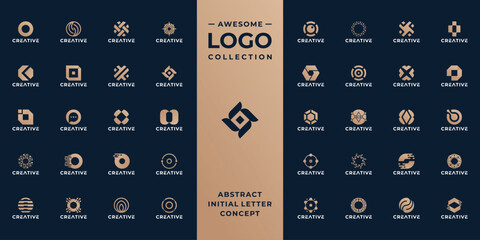 collection of initial letter O logo design template.