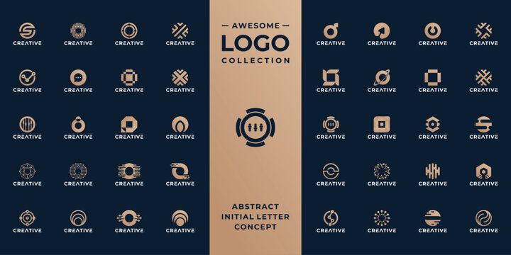 Abstract symbol letter O logo design collection.