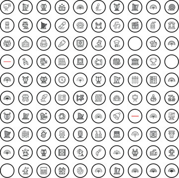 100 adeptness icons set. Outline illustration of 100 adeptness icons vector set isolated on white background