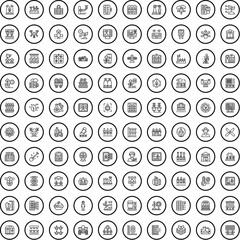 100 agriculture icons set. Outline illustration of 100 agriculture icons vector set isolated on white background