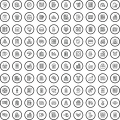 100 aid icons set. Outline illustration of 100 aid icons vector set isolated on white background