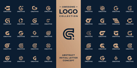 Mega collection initial letter G logo design idea.