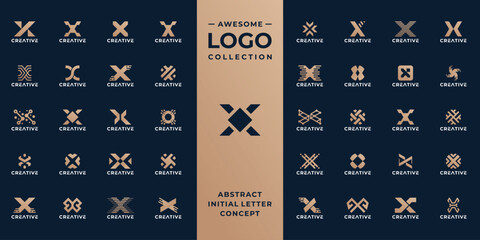 collection of initial letter X logo design template.