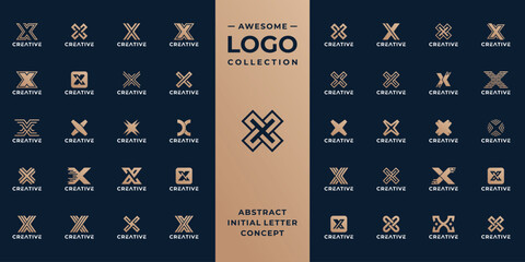 unique initial letter X logo design collection.