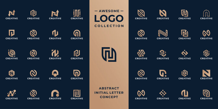 unique initial letter N logo design collection.