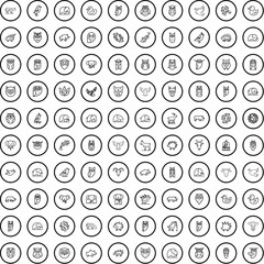 100 animal icons set. Outline illustration of 100 animal icons vector set isolated on white background