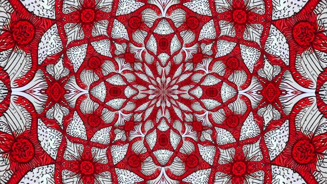 Endless Red Zentangle Pattern Art Background Loop
