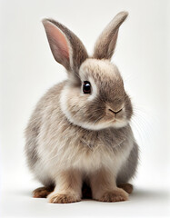 Obraz premium cute bunny on white background, generative ai