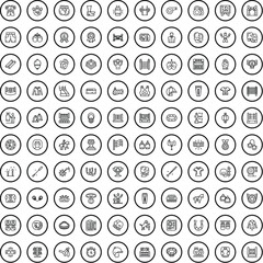 100 arena icons set. Outline illustration of 100 arena icons vector set isolated on white background