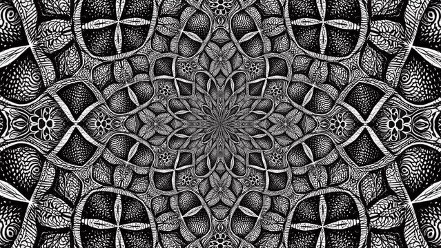 Hypnosis Fractal Zentangle Pattern Background Loop