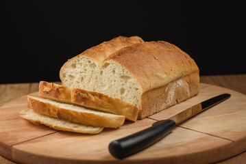loaf of bread and knife
