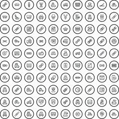 100 auto icons set. Outline illustration of 100 auto icons vector set isolated on white background