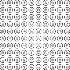 100 avatar icons set. Outline illustration of 100 avatar icons vector set isolated on white background