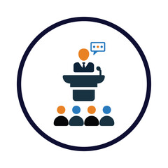 speaker, conference, speech, chat bubble, business speaker icon