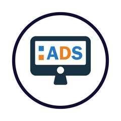 online ads, display ads, monitor ads, online display ads icon