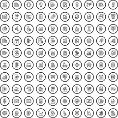 100 bank icons set. Outline illustration of 100 bank icons vector set isolated on white background