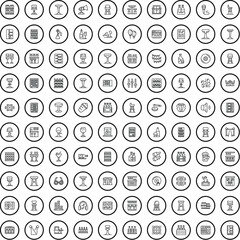 100 bar icons set. Outline illustration of 100 bar icons vector set isolated on white background