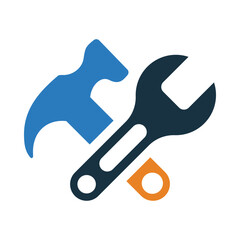 hammer, wrench, work tools icon