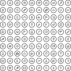 100 barber icons set. Outline illustration of 100 barber icons vector set isolated on white background
