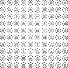 100 bay icons set. Outline illustration of 100 bay icons vector set isolated on white background
