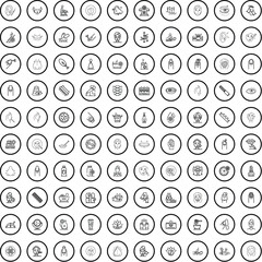 100 beauty icons set. Outline illustration of 100 beauty icons vector set isolated on white background