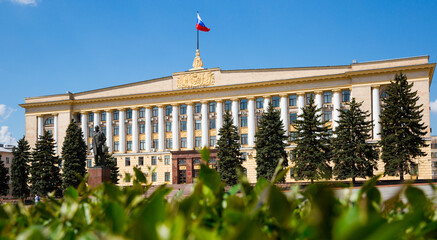 Soboraya Square and the administration building of the Lipetsk region. City Lipetsk. Russia. High quality photo