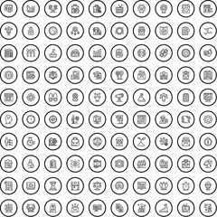 100 brand icons set. Outline illustration of 100 brand icons vector set isolated on white background
