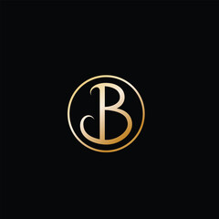 Minimal, elegant,  golden letter B