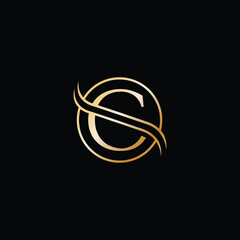 Minimal, elegant,  golden letter C