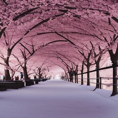Cherry blossom spring background with generative ai