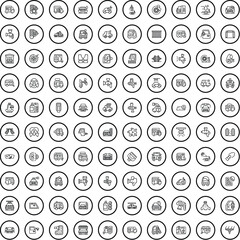 100 car icons set. Outline illustration of 100 car icons vector set isolated on white background