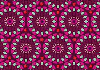 Seamless pattern in original arabic style. Vector illustration, in exclusive colors