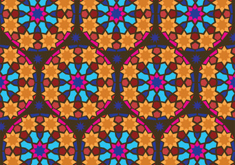 Seamless pattern in original arabic style. Vector illustration, in exclusive colors