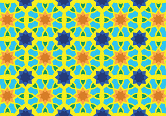 Seamless pattern in original arabic style. Vector illustration, in exclusive colors