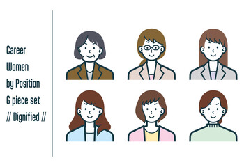 凛々しい役職ごとのキャリアウーマンの6点セットno.1