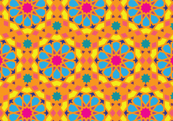 Seamless pattern in original arabic style. Vector illustration, in exclusive colors