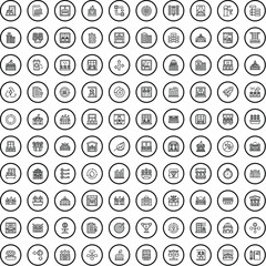 100 city icons set. Outline illustration of 100 city icons vector set isolated on white background