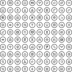 100 communication icons set. Outline illustration of 100 communication icons vector set isolated on white background