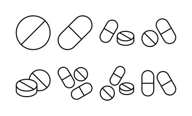 Pills icon vector for web and mobile app. capsule icon. Drug sign and symbol