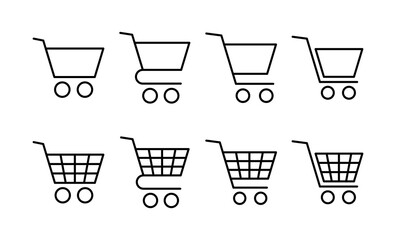 Shopping icon vector for web and mobile app. Shopping cart sign and symbol. Trolley icon