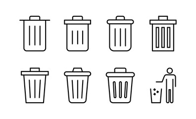 Trash icon vector for web and mobile app. trash can icon. delete sign and symbol.