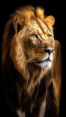 Fototapeta premium An African male lion portrait